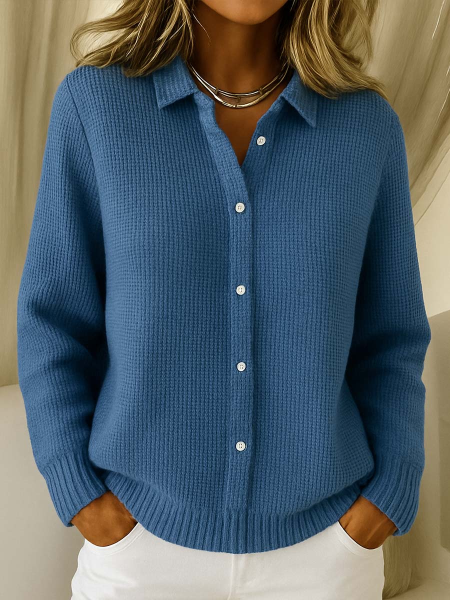 Servane - Pull Col Chemise Ajusté