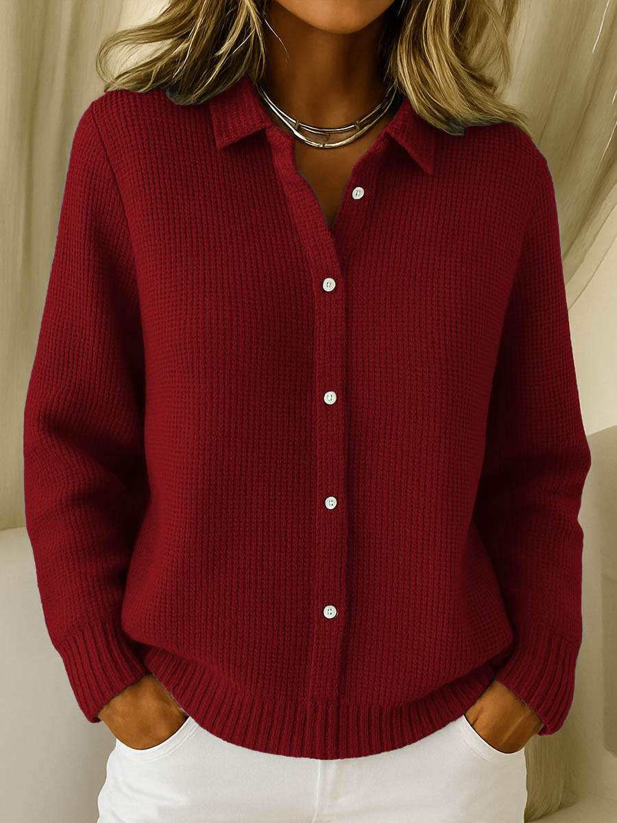 Servane - Pull Col Chemise Ajusté