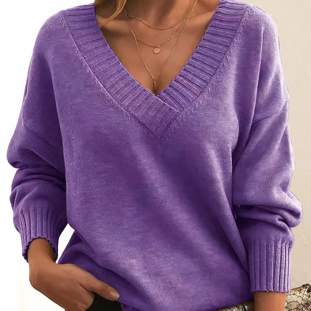Pull Col Rond Cachemire Femme Léger et Chaud