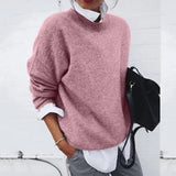 Pull col rond manches longues extensible coupe regular