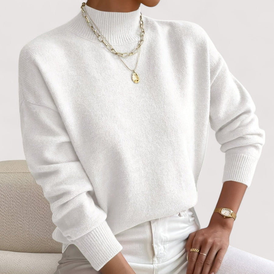 Pull Col Roulé Femme Chaud Coupe Ajustée