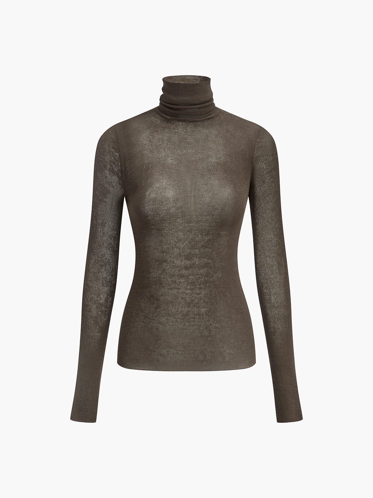 Pull col roulé femme en laine transparent