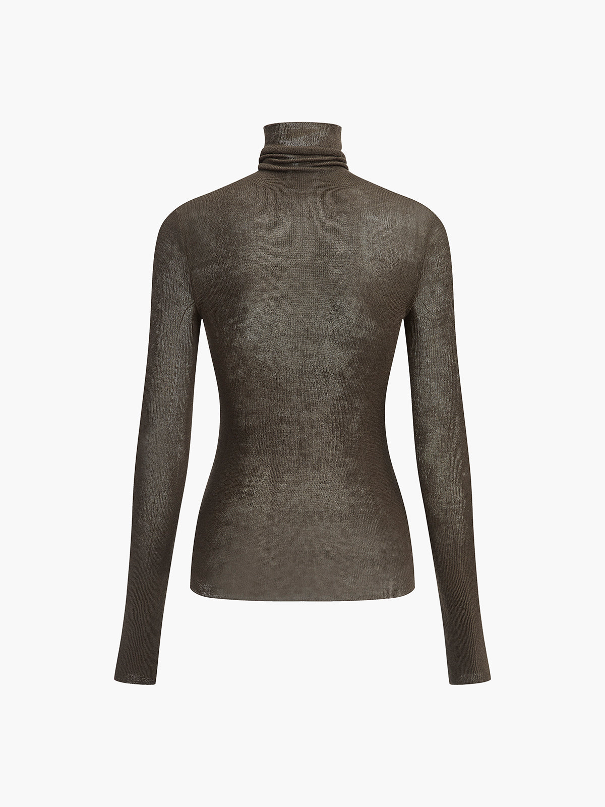 Pull col roulé femme en laine transparent