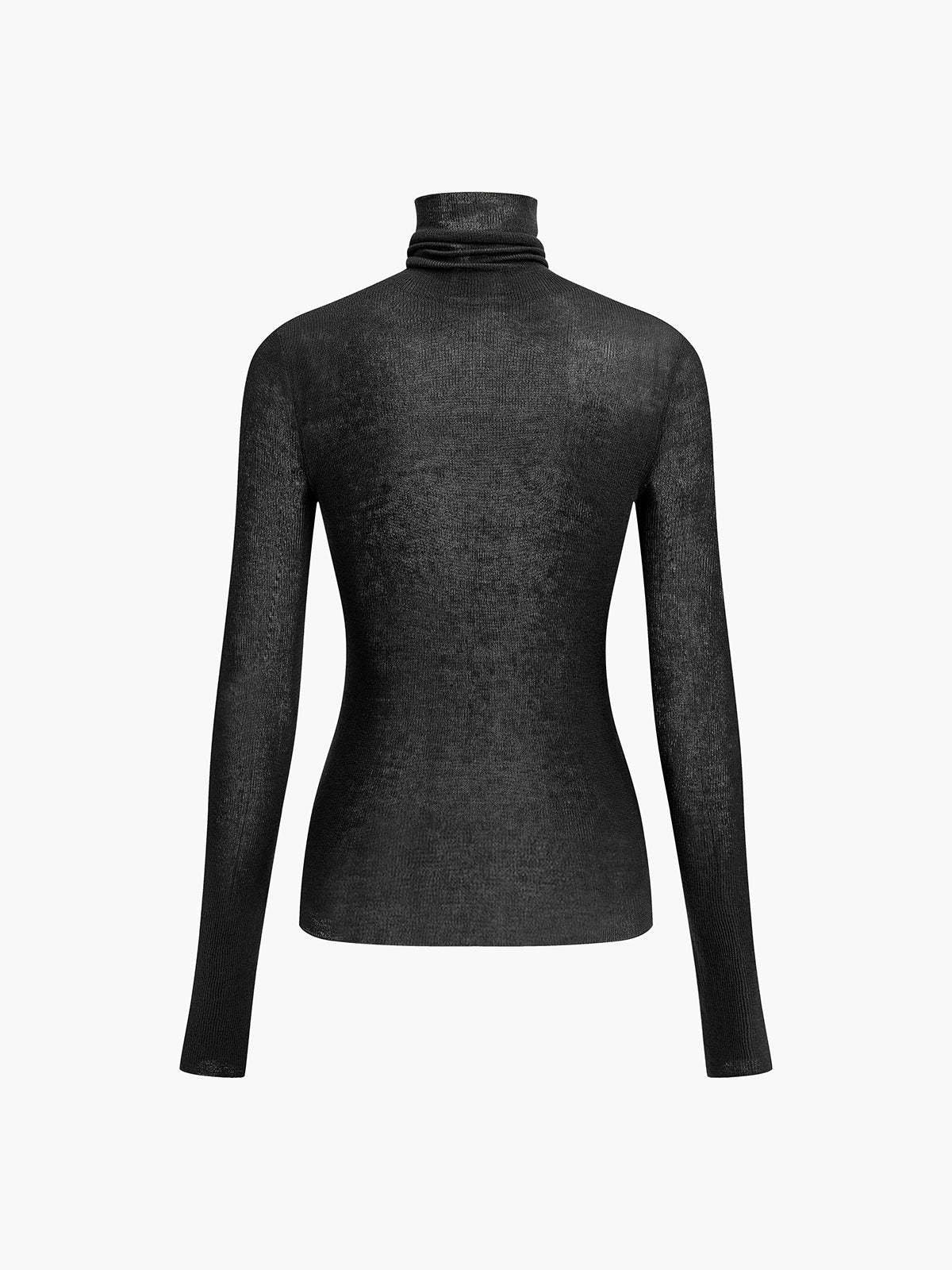 Pull col roulé femme en laine transparent