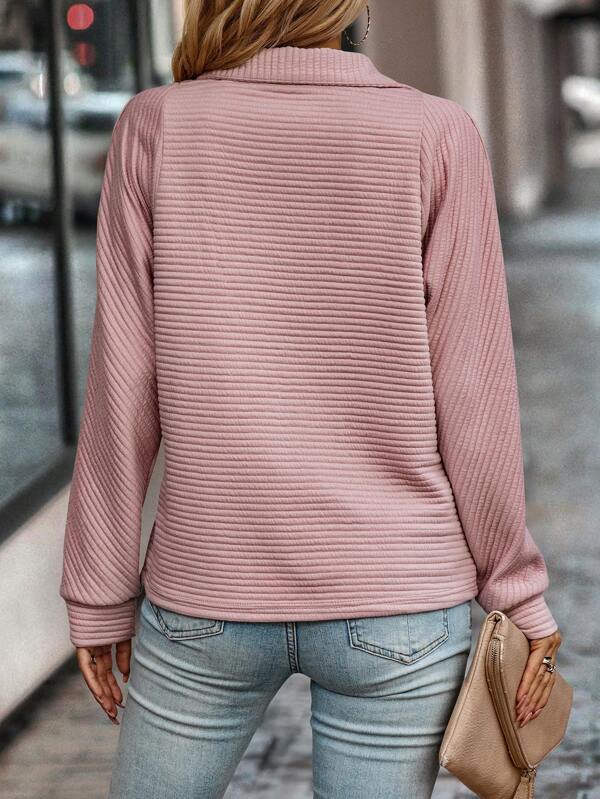 Pull Col V Zippé Femme