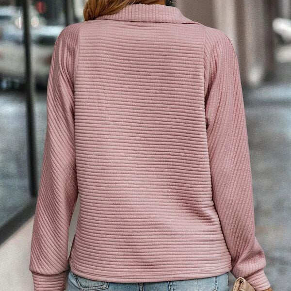 Pull Col V Zippé Femme