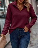 Pull Col V Zippé Femme