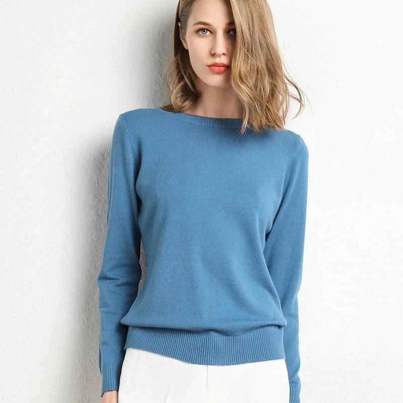 Pull en cachemire col rond manches longues