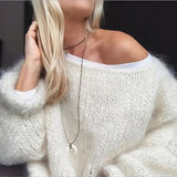 Pull en maille col rond manches longues