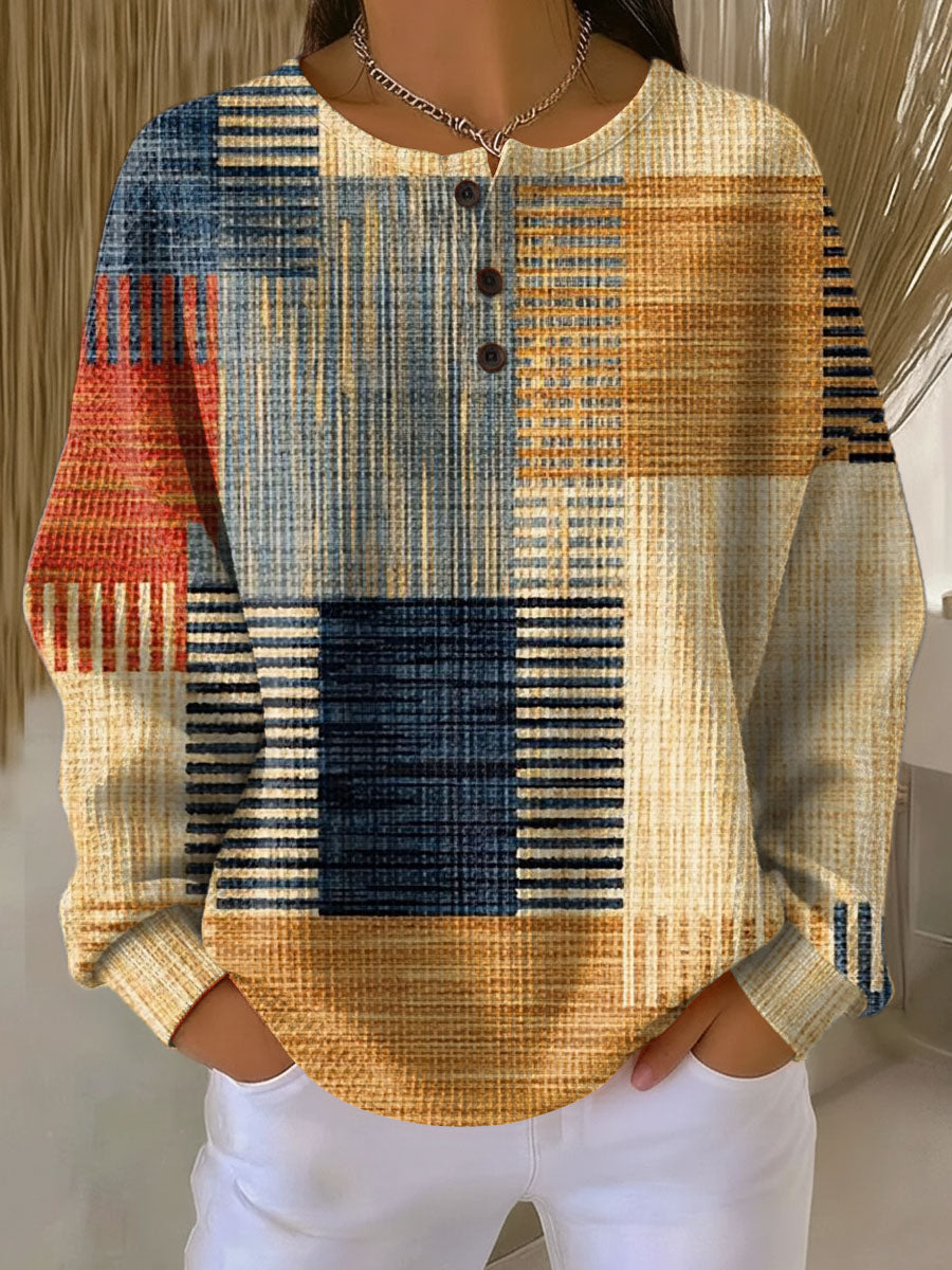 Pull en maille gaufre épaisse femme, manches longues, intérieur brossé