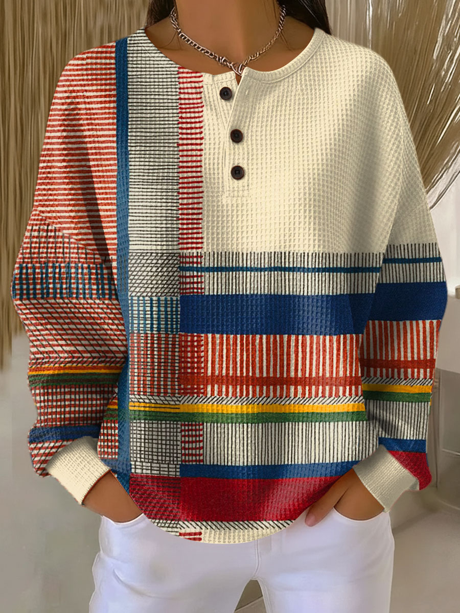 Pull en maille gaufre épaisse femme, manches longues, intérieur brossé