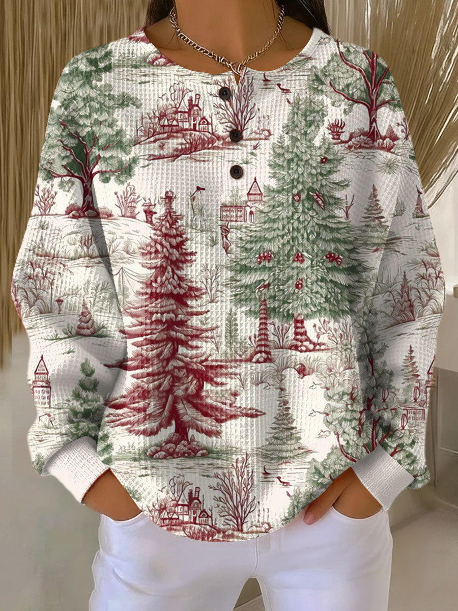 Pull en maille gaufre épaisse femme, manches longues, intérieur brossé