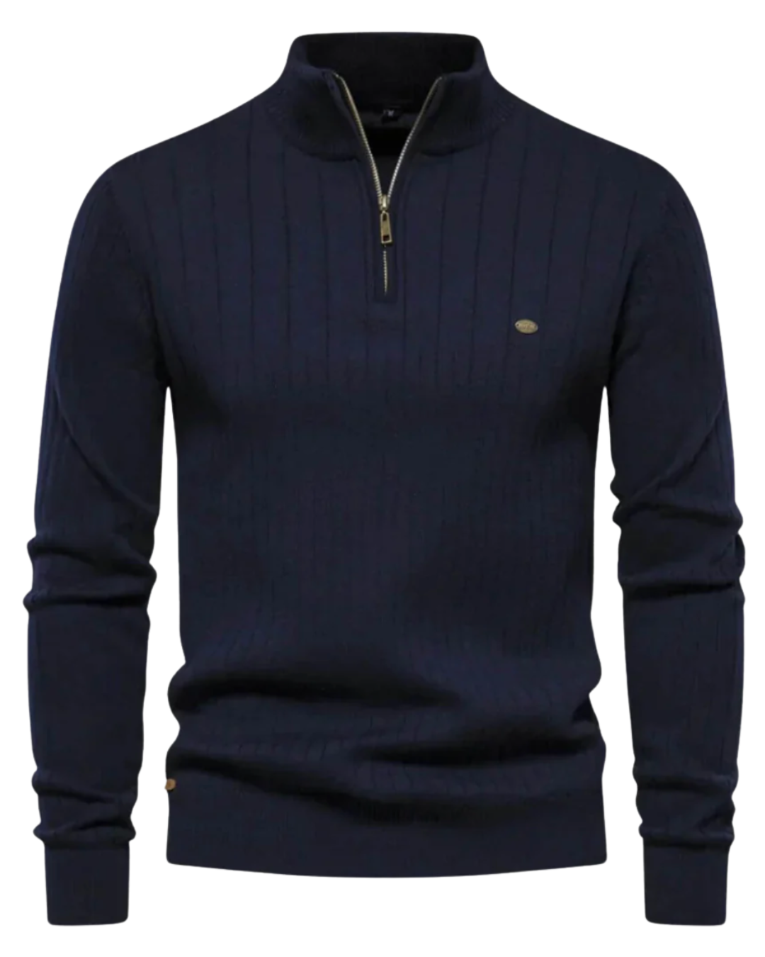 Pull Homme en Coton Coupe Ajustée - Bleu Marine