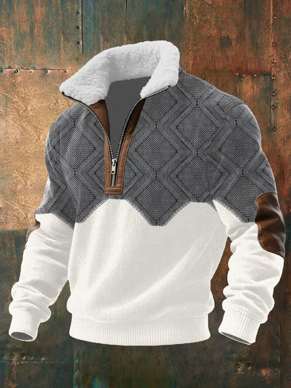 Pull Polaire Col Haut Homme Coupe Ajustée