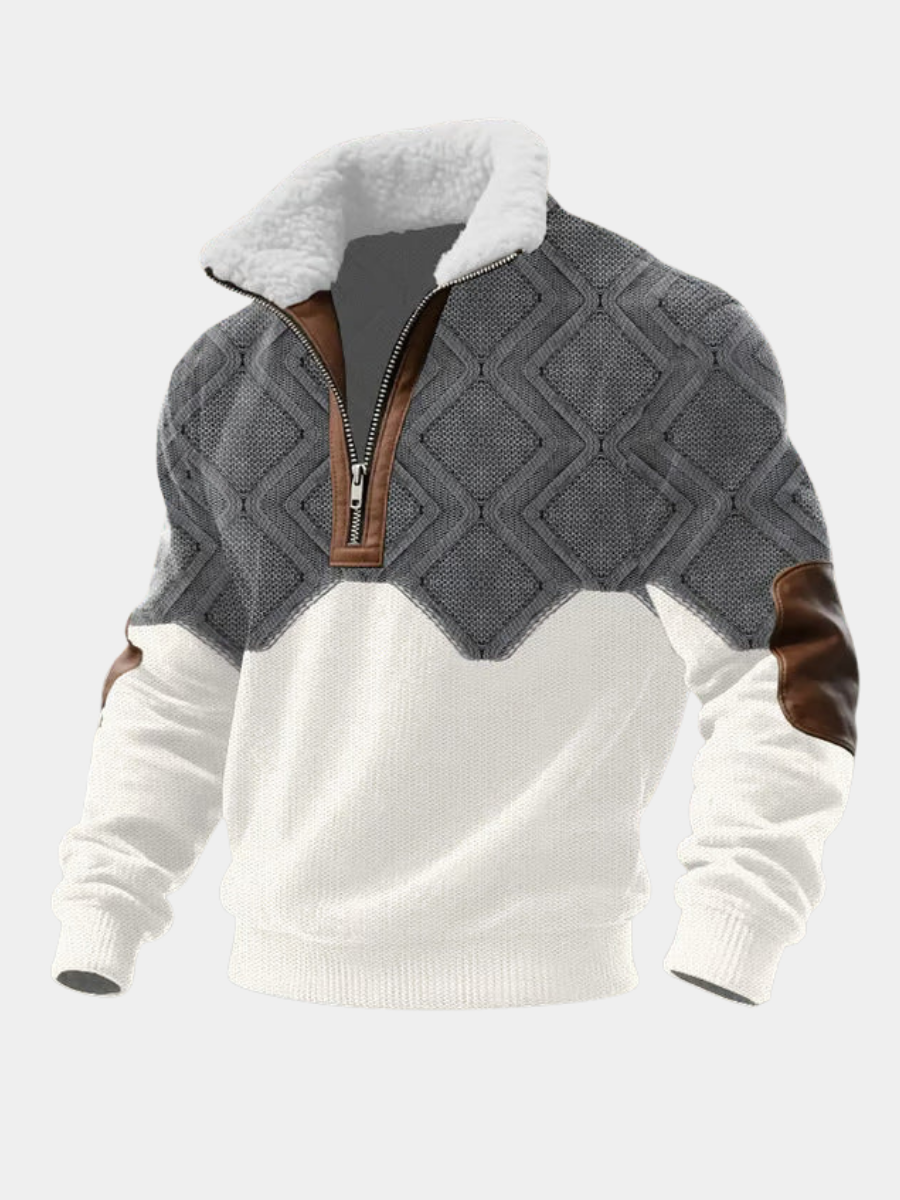 Pull polaire col haut homme coupe ajustée