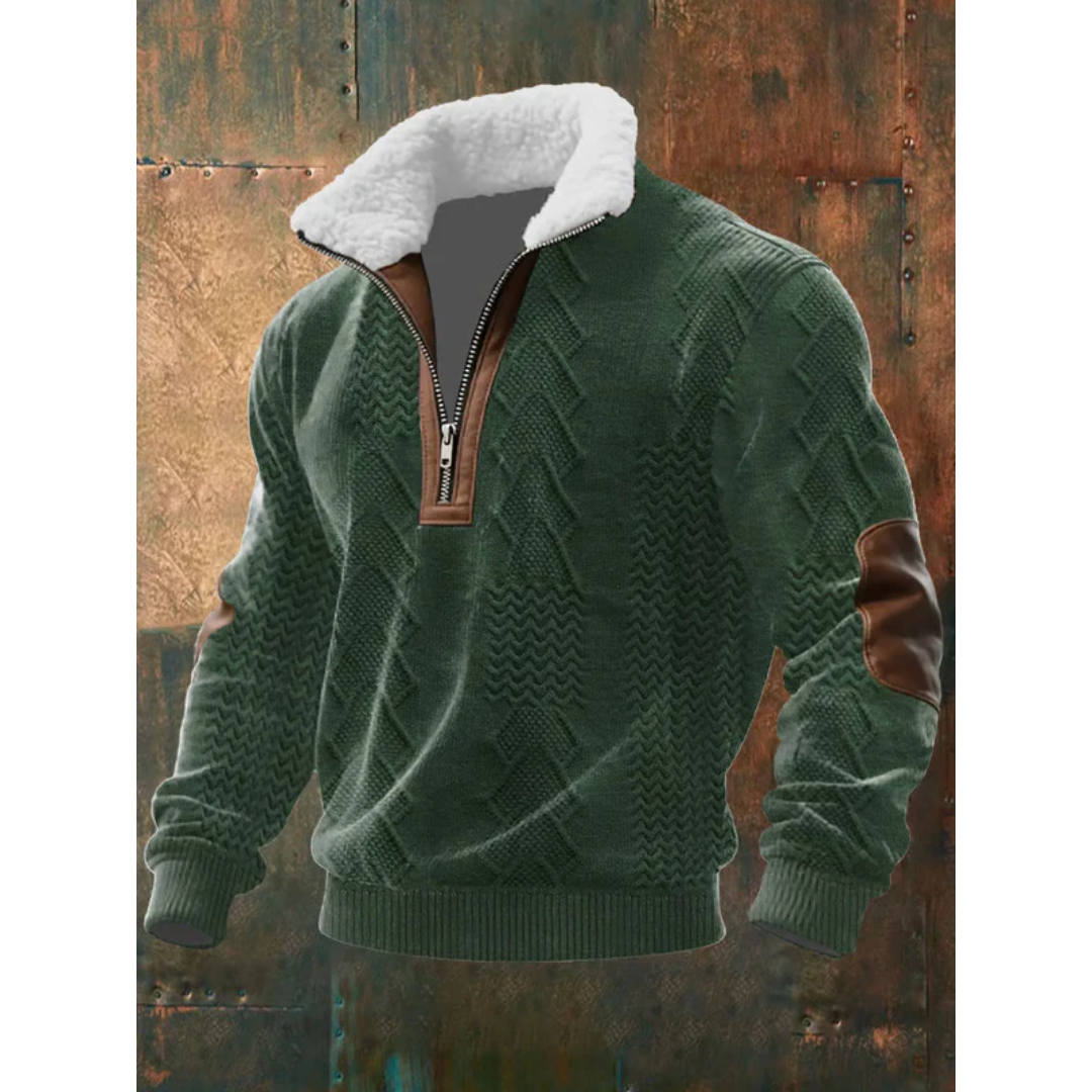 Pull polaire col haut homme coupe ajustée - Vert