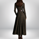 Robe chemise à carreaux ceinturée femme