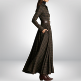 Robe chemise à carreaux ceinturée femme