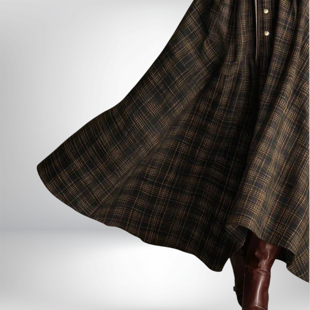 Robe chemise à carreaux ceinturée femme