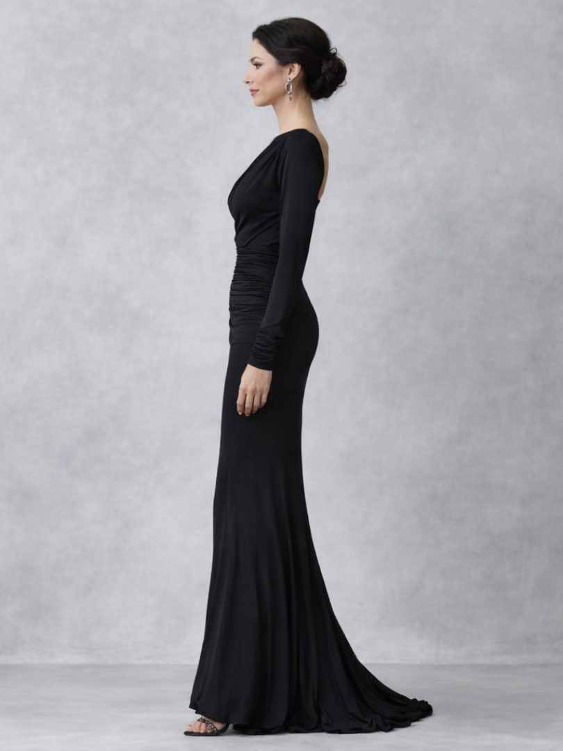 Robe de soirée asymétrique une épaule femme