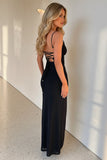 Robe de soirée maxi dos nu femme bretelles fines