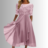 Robe en dentelle femme manches longues dos fermé