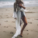 Robe Maxi Dos Nu Manches Longues Femme