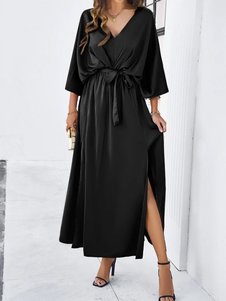 Robe maxi été femme col V coupe ample