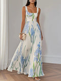 Robe Maxi Plissée Fleurie Femme