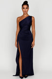 Robe Maxi une Épaule Fente Haute Femme