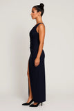 Robe Maxi une Épaule Fente Haute Femme