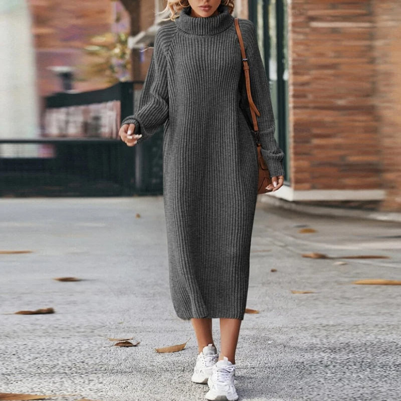 Laure - Robe Midi Col Roulé