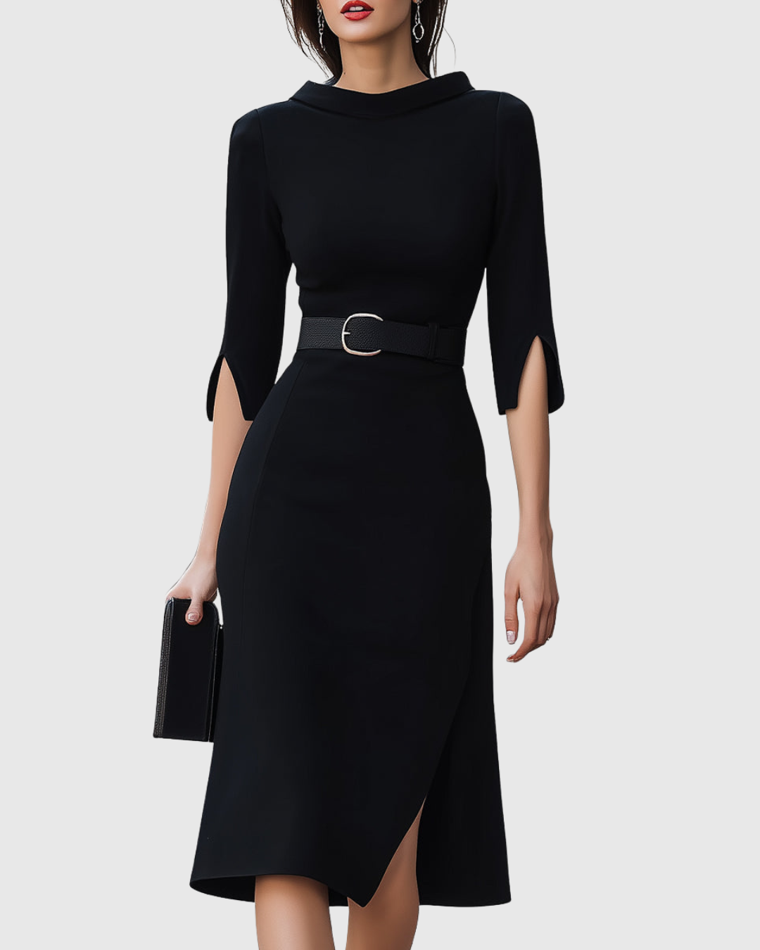 Diane - Robe Midi Ceinturée Soirée