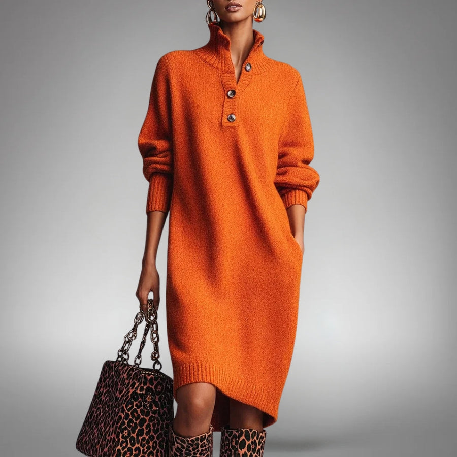 Bernadette - Robe Midi Col Boutonné
