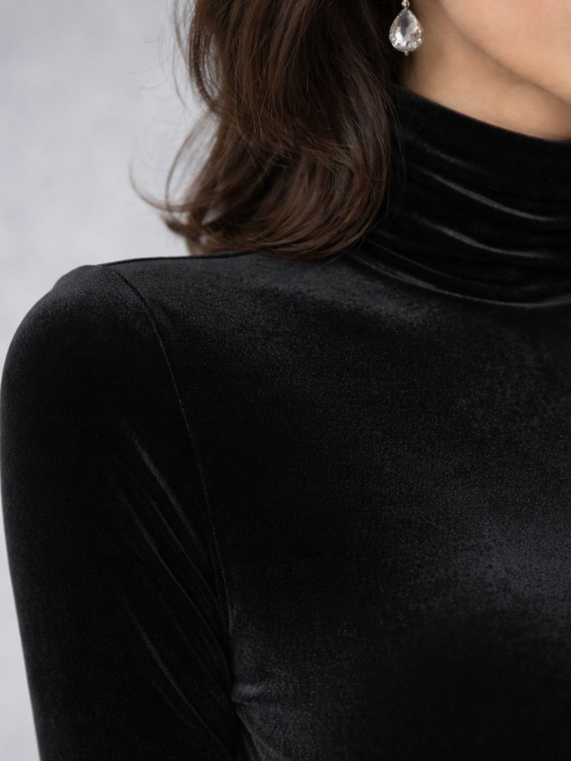 Sylvie - Robe Velours Col Roulé