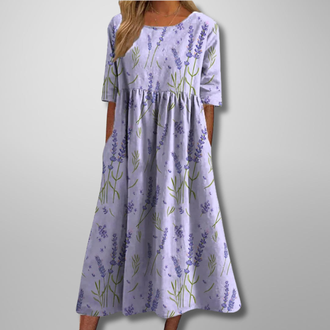 Robe Midi Fleurie Femme Coupe Ample