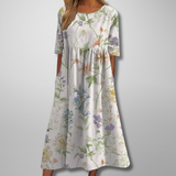 Robe Midi Fleurie Femme Coupe Ample