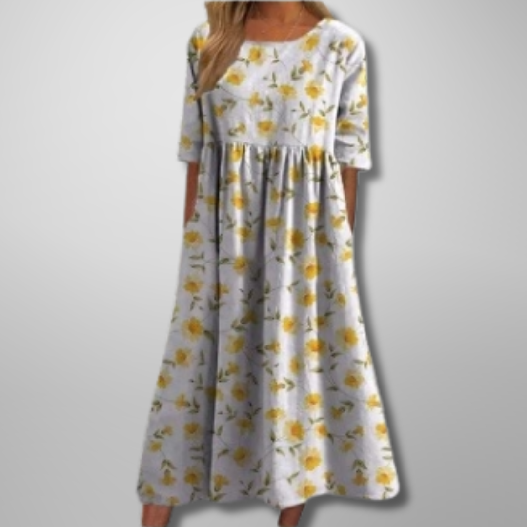 Robe Midi Fleurie Femme Coupe Ample