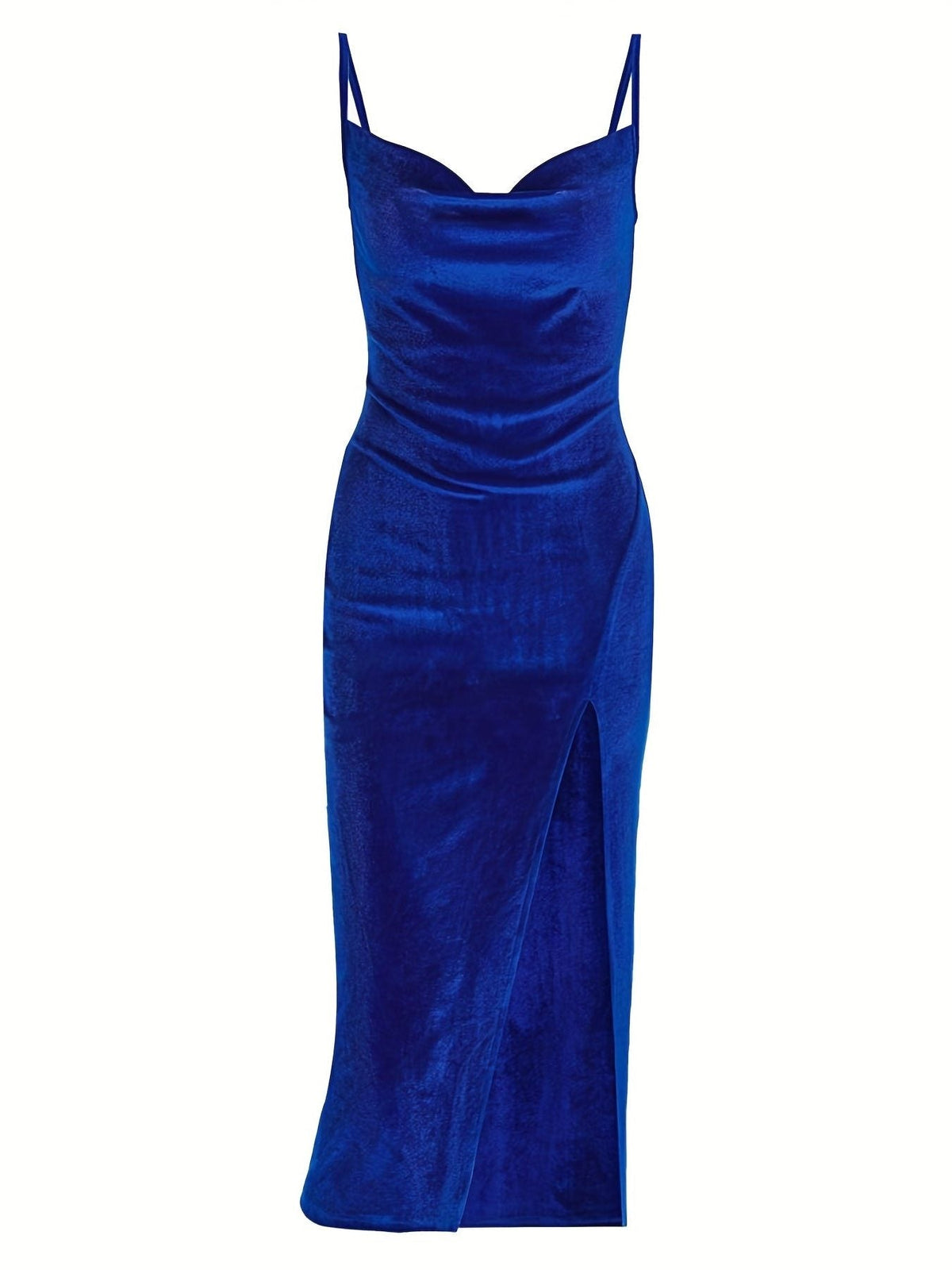 Lucie - Robe Midi Velours Fendue