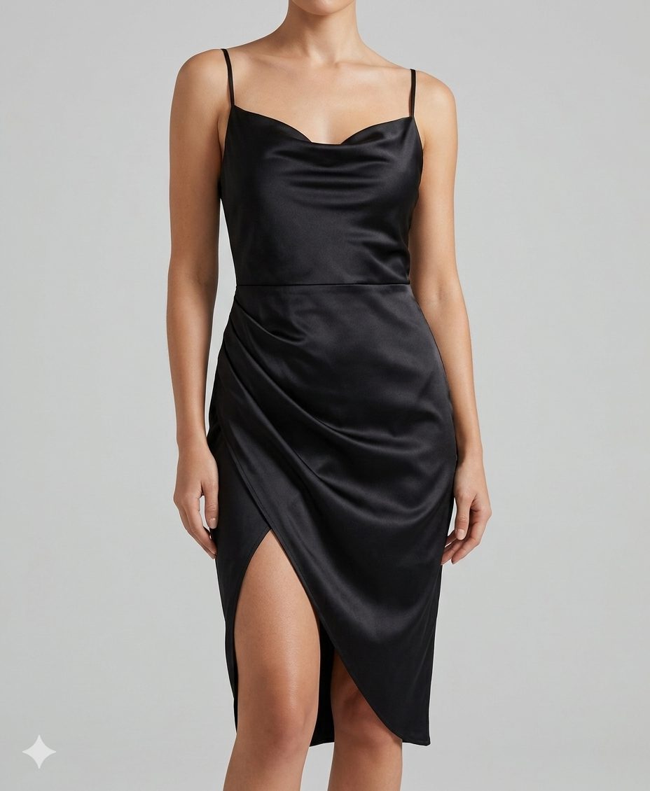 Lucie - Robe Midi Velours Fendue