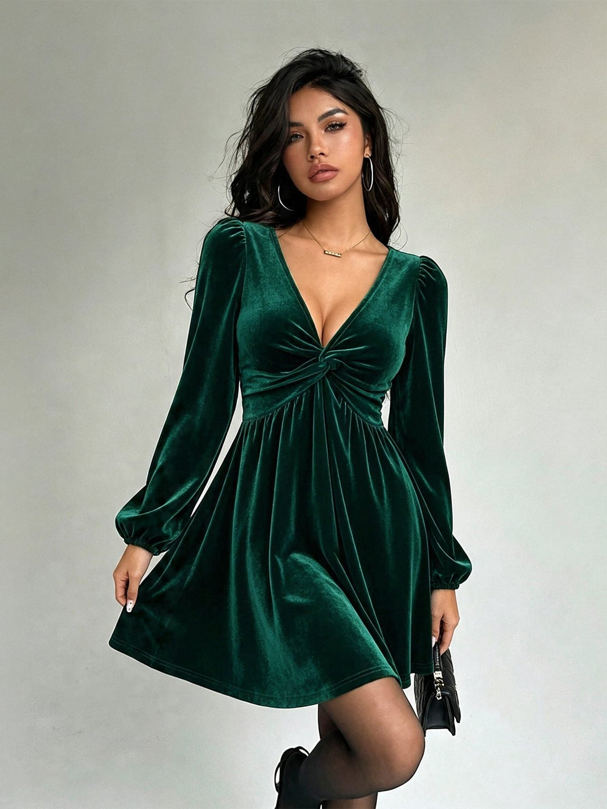Vanessa - Robe Portefeuille Manches Ballon