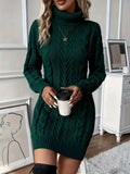 Robe pull col roulé femme en maille torsadée