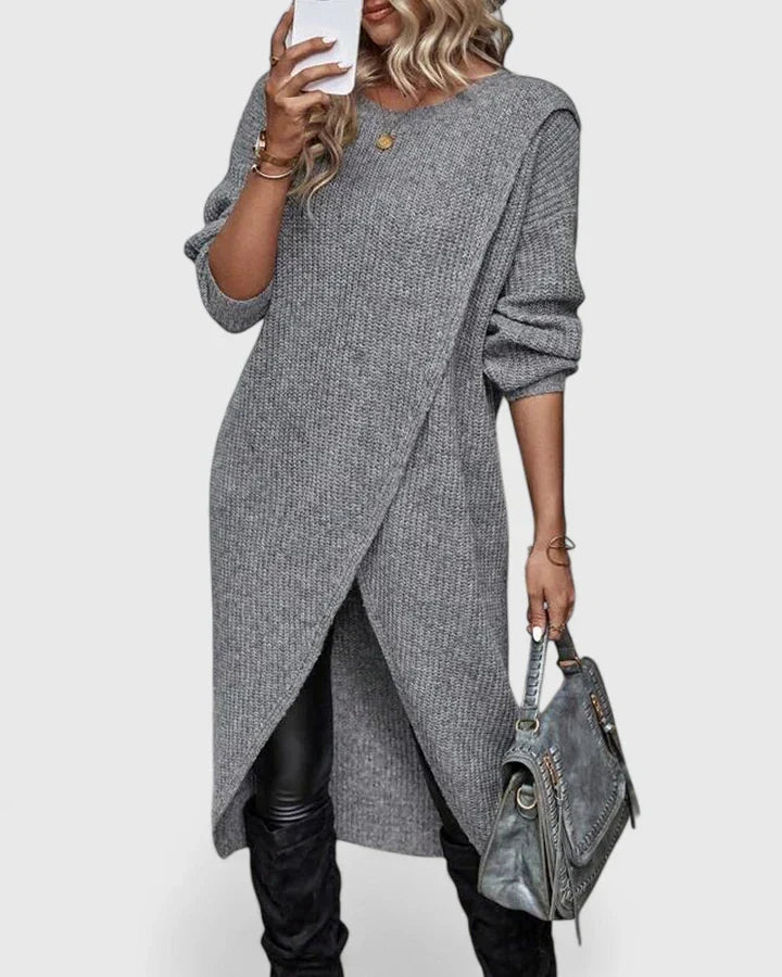 Robe Pull en Maille Femme Manches Longues