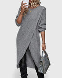 Robe Pull en Maille Femme Manches Longues
