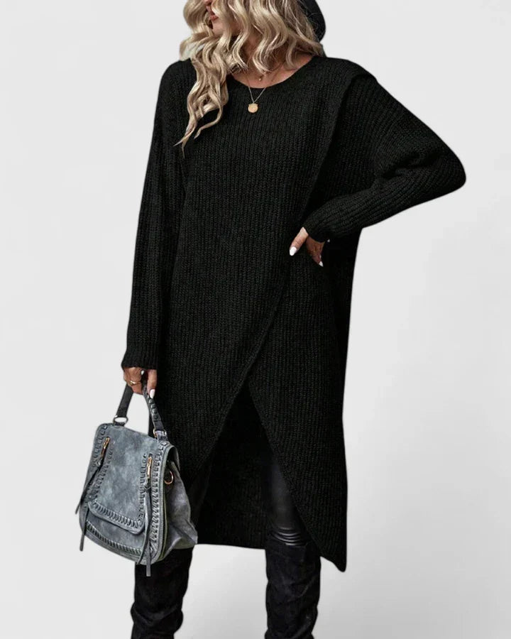 Robe Pull en Maille Femme Manches Longues