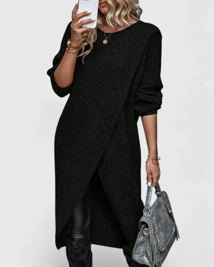 Robe Pull en Maille Femme Manches Longues