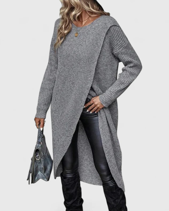 Robe Pull en Maille Femme Manches Longues