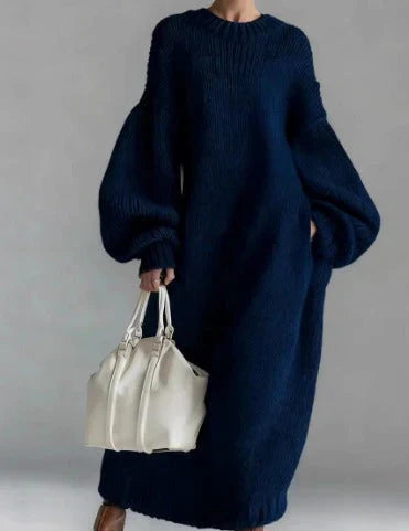 Robe Pull Maxi Oversize Femme en Maille