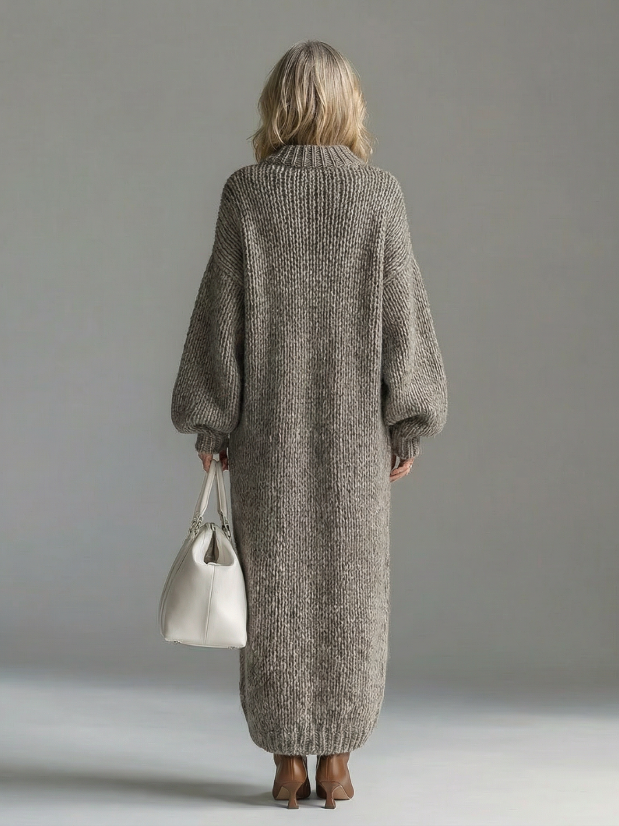 Robe Pull Maxi Oversize Femme en Maille