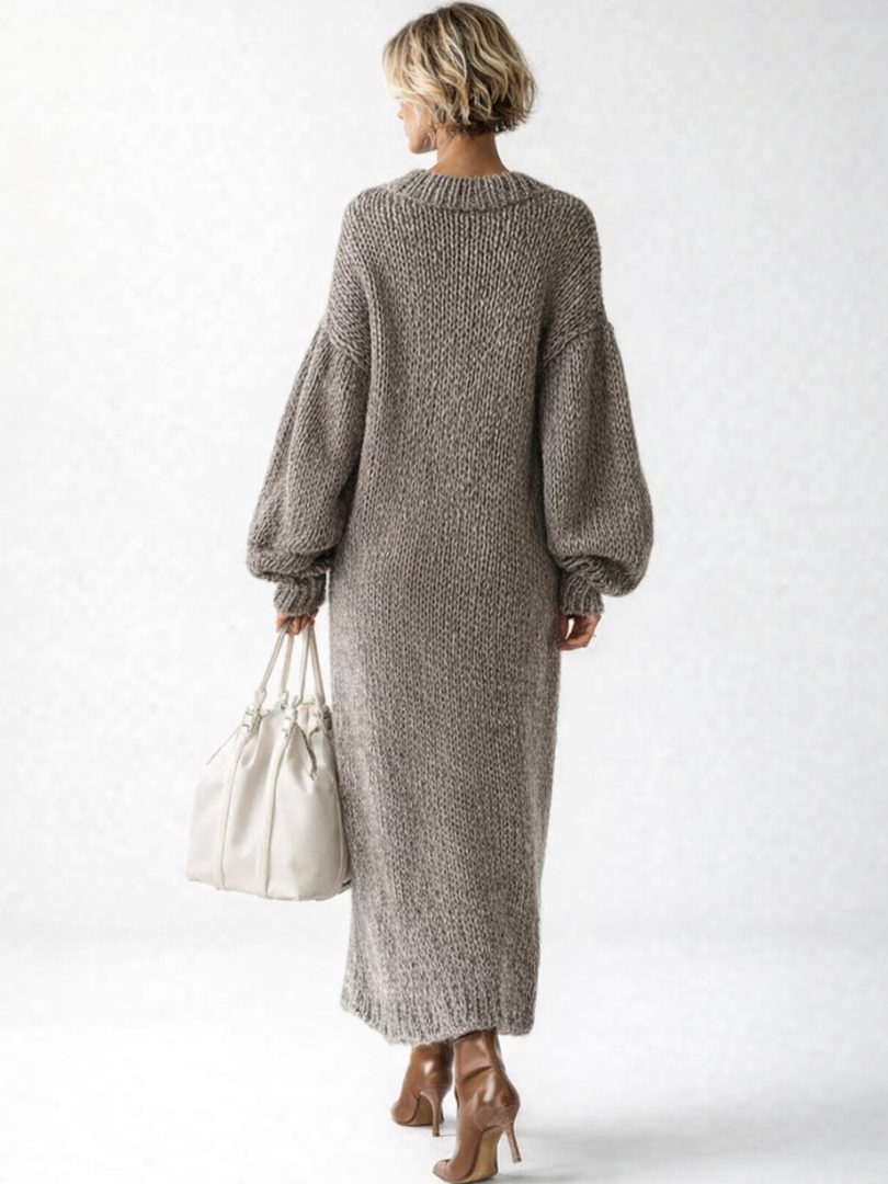 Robe pull oversize femme maxi maille épaisse